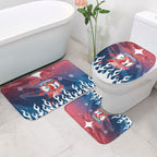 Personalized Sydney Roosters Bathroom Set Y2K Grunge Aesthetic With Cyber Flames and Starburst Graphics