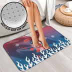 Personalized Sydney Roosters Bathroom Set Y2K Grunge Aesthetic With Cyber Flames and Starburst Graphics