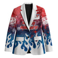 Personalized Sydney Roosters Blazer Y2K Grunge Aesthetic With Cyber Flames and Starburst Graphics