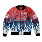 Personalized Sydney Roosters Bomber Jacket Y2K Grunge Aesthetic With Cyber Flames and Starburst Graphics