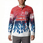Personalized Sydney Roosters Button Sweatshirt Y2K Grunge Aesthetic With Cyber Flames and Starburst Graphics