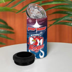 Personalized Sydney Roosters 4 in 1 Can Cooler Tumbler Y2K Grunge Aesthetic With Cyber Flames and Starburst Graphics