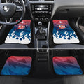 Personalized Sydney Roosters Car Mats Y2K Grunge Aesthetic With Cyber Flames and Starburst Graphics