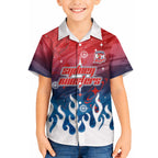 Personalized Sydney Roosters Hawaiian Shirt Y2K Grunge Aesthetic With Cyber Flames and Starburst Graphics