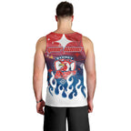 Personalized Sydney Roosters Men Tank Top Y2K Grunge Aesthetic With Cyber Flames and Starburst Graphics