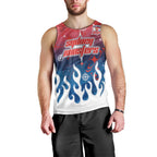 Personalized Sydney Roosters Men Tank Top Y2K Grunge Aesthetic With Cyber Flames and Starburst Graphics