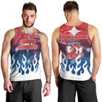 Personalized Sydney Roosters Men Tank Top Y2K Grunge Aesthetic With Cyber Flames and Starburst Graphics