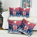 Personalized Sydney Roosters Pillow Cover Y2K Grunge Aesthetic With Cyber Flames and Starburst Graphics