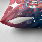 Personalized Sydney Roosters Pillow Cover Y2K Grunge Aesthetic With Cyber Flames and Starburst Graphics