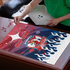 Personalized Sydney Roosters Puzzle Y2K Grunge Aesthetic With Cyber Flames and Starburst Graphics