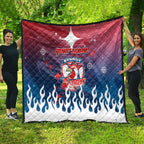 Personalized Sydney Roosters Quilt Y2K Grunge Aesthetic With Cyber Flames and Starburst Graphics