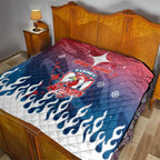 Personalized Sydney Roosters Quilt Y2K Grunge Aesthetic With Cyber Flames and Starburst Graphics
