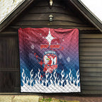 Personalized Sydney Roosters Quilt Y2K Grunge Aesthetic With Cyber Flames and Starburst Graphics