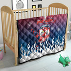 Personalized Sydney Roosters Quilt Y2K Grunge Aesthetic With Cyber Flames and Starburst Graphics
