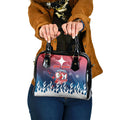 Personalized Sydney Roosters Shoulder Handbag Y2K Grunge Aesthetic With Cyber Flames and Starburst Graphics