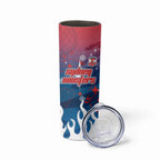 Personalized Sydney Roosters Skinny Tumbler Y2K Grunge Aesthetic With Cyber Flames and Starburst Graphics