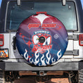 Personalized Sydney Roosters Spare Tire Cover Y2K Grunge Aesthetic With Cyber Flames and Starburst Graphics