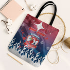 Personalized Sydney Roosters Tote Bag Y2K Grunge Aesthetic With Cyber Flames and Starburst Graphics