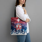 Personalized Sydney Roosters Tote Bag Y2K Grunge Aesthetic With Cyber Flames and Starburst Graphics