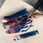 Personalized Sydney Roosters Umbrella Y2K Grunge Aesthetic With Cyber Flames and Starburst Graphics