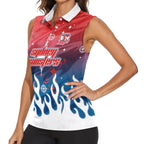 Personalized Sydney Roosters Women Sleeveless Polo Shirt Y2K Grunge Aesthetic With Cyber Flames and Starburst Graphics