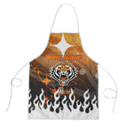 Personalized Wests Tigers Apron Y2K Grunge Aesthetic With Cyber Flames and Starburst Graphics