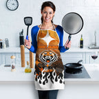 Personalized Wests Tigers Apron Y2K Grunge Aesthetic With Cyber Flames and Starburst Graphics