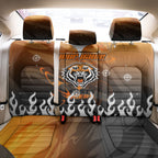 Personalized Wests Tigers Back Car Seat Cover Y2K Grunge Aesthetic With Cyber Flames and Starburst Graphics