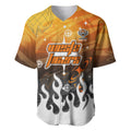 Personalized Wests Tigers Baseball Jersey Y2K Grunge Aesthetic With Cyber Flames and Starburst Graphics