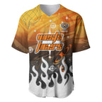 Personalized Wests Tigers Baseball Jersey Y2K Grunge Aesthetic With Cyber Flames and Starburst Graphics