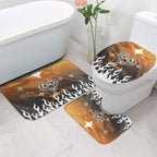 Personalized Wests Tigers Bathroom Set Y2K Grunge Aesthetic With Cyber Flames and Starburst Graphics