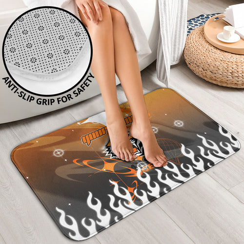 Personalized Wests Tigers Bathroom Set Y2K Grunge Aesthetic With Cyber Flames and Starburst Graphics