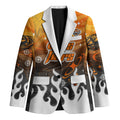 Personalized Wests Tigers Blazer Y2K Grunge Aesthetic With Cyber Flames and Starburst Graphics