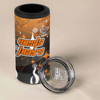 Personalized Wests Tigers 4 in 1 Can Cooler Tumbler Y2K Grunge Aesthetic With Cyber Flames and Starburst Graphics