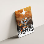 Personalized Wests Tigers Canvas Wall Art Y2K Grunge Aesthetic With Cyber Flames and Starburst Graphics