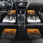 Personalized Wests Tigers Car Mats Y2K Grunge Aesthetic With Cyber Flames and Starburst Graphics