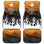 Personalized Wests Tigers Car Mats Y2K Grunge Aesthetic With Cyber Flames and Starburst Graphics