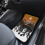 Personalized Wests Tigers Car Mats Y2K Grunge Aesthetic With Cyber Flames and Starburst Graphics
