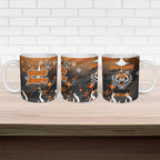 Personalized Wests Tigers Ceramic Mug Y2K Grunge Aesthetic With Cyber Flames and Starburst Graphics