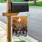 Personalized Wests Tigers Garden Flag Y2K Grunge Aesthetic With Cyber Flames and Starburst Graphics