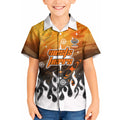 Personalized Wests Tigers Kid Hawaiian Shirt Y2K Grunge Aesthetic With Cyber Flames and Starburst Graphics