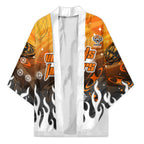 Personalized Wests Tigers Kimono Y2K Grunge Aesthetic With Cyber Flames and Starburst Graphics