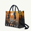 Personalized Wests Tigers Leather Bag Y2K Grunge Aesthetic With Cyber Flames and Starburst Graphics