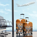 Personalized Wests Tigers Luggage Cover Y2K Grunge Aesthetic With Cyber Flames and Starburst Graphics
