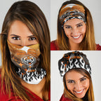 Personalized Wests Tigers Neck Gaiter Y2K Grunge Aesthetic With Cyber Flames and Starburst Graphics