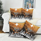 Personalized Wests Tigers Pillow Cover Y2K Grunge Aesthetic With Cyber Flames and Starburst Graphics