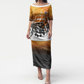 Personalized Wests Tigers Puletasi Y2K Grunge Aesthetic With Cyber Flames and Starburst Graphics