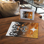 Personalized Wests Tigers Puzzle Y2K Grunge Aesthetic With Cyber Flames and Starburst Graphics