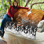 Personalized Wests Tigers Quilt Y2K Grunge Aesthetic With Cyber Flames and Starburst Graphics