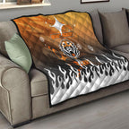 Personalized Wests Tigers Quilt Y2K Grunge Aesthetic With Cyber Flames and Starburst Graphics